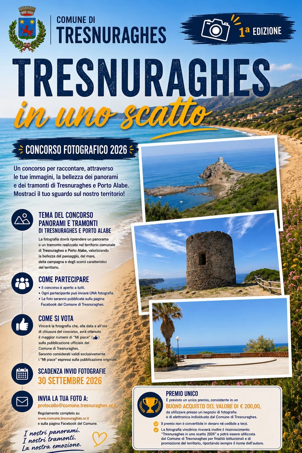 Concorso fotografico 'Tresnuraghes in uno scatto 2026'
