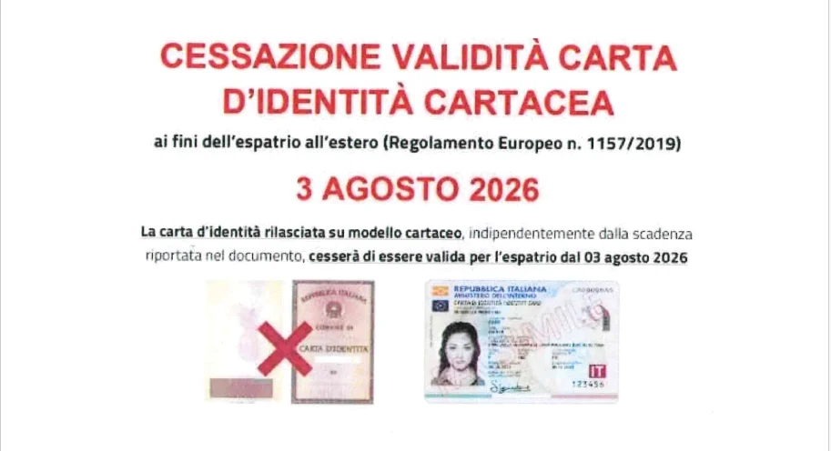 Cessazione validità carta d'identità cartacea