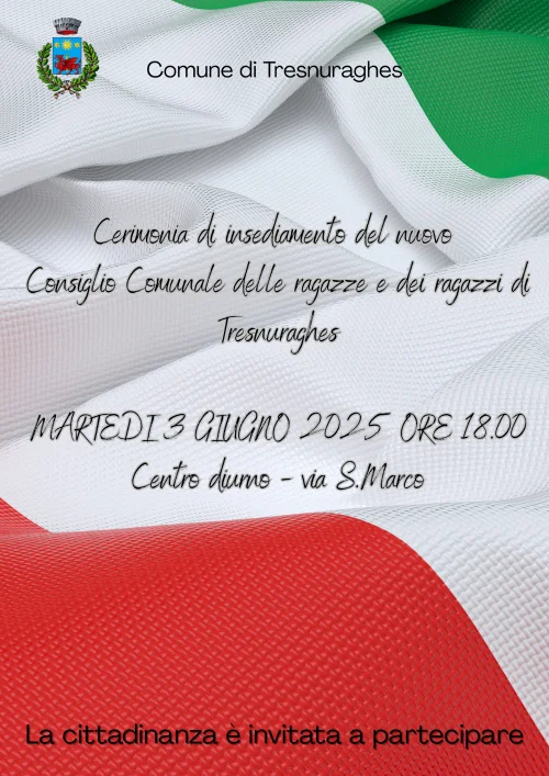 Cerimonia di insediamento del nuovo consiglio comunale delle ragazze e dei ragazzi di tresnuraghes