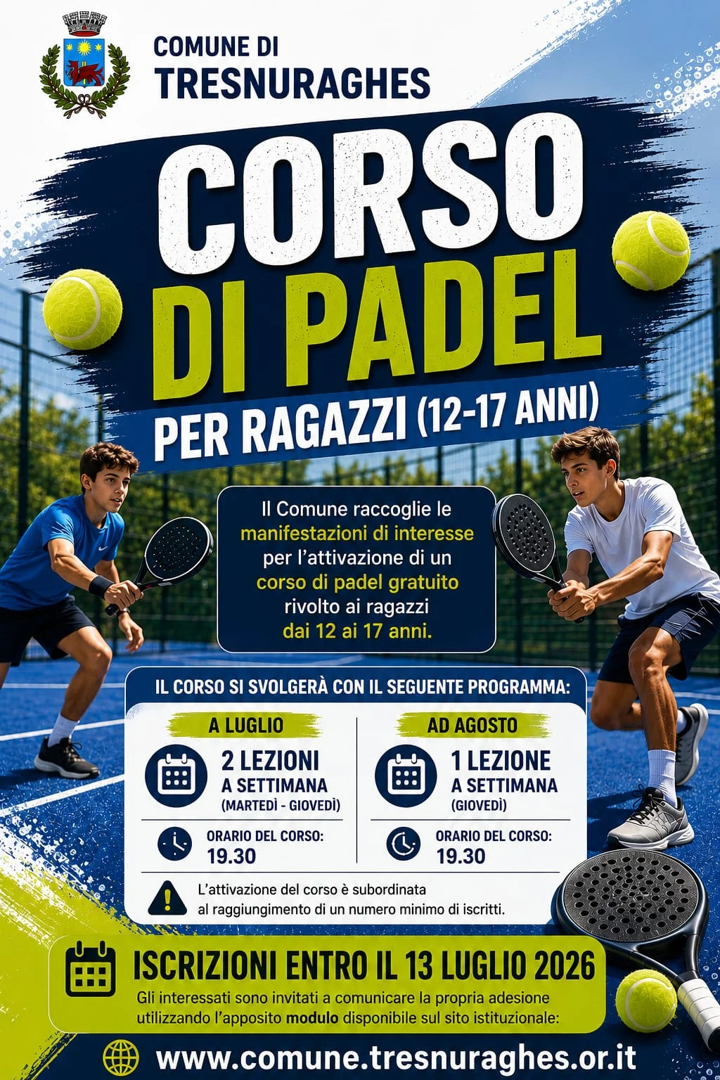 Corso di padel per ragazzi (12-17 anni )