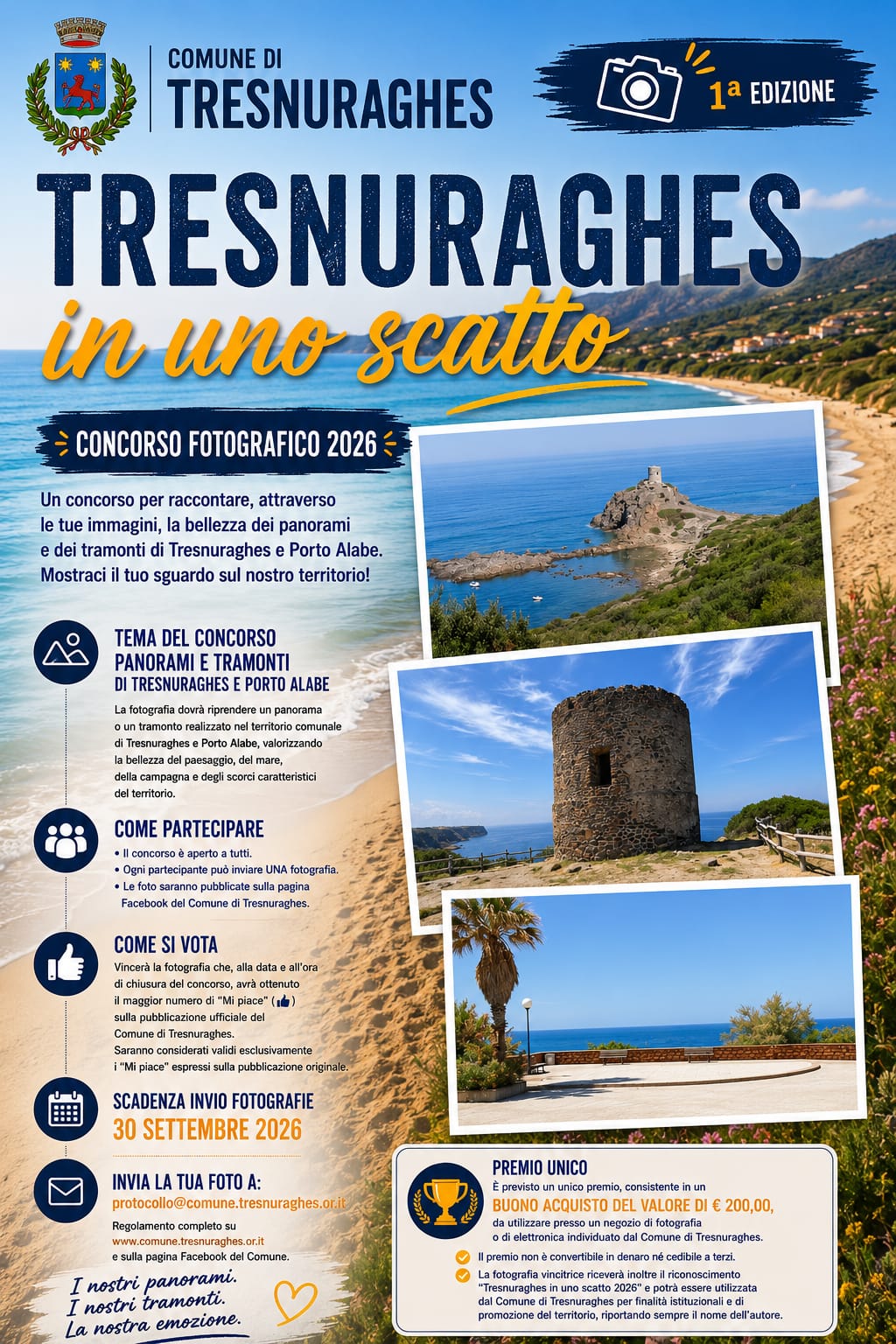 Concorso fotografico 'Tresnuraghes in uno scatto 2026'
